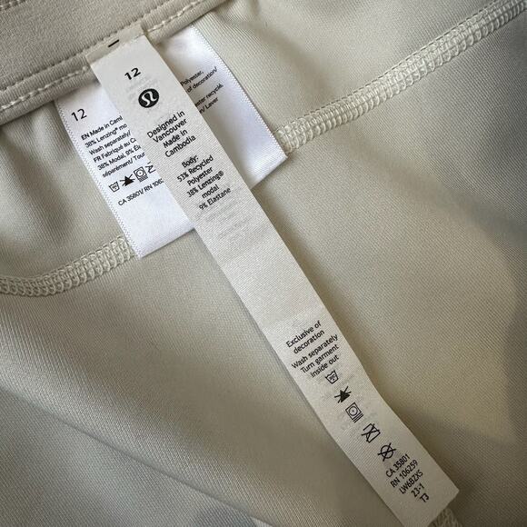 LULULEMON Softstreme Pants Ivory Cropped Relaxed Straight High Rise - Picture 9 of 14